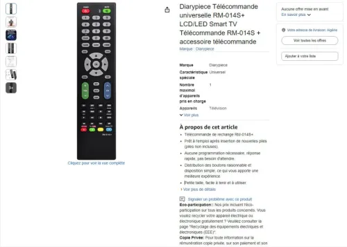 ELECOMMANDE UNIVERSAL ORIGINAL