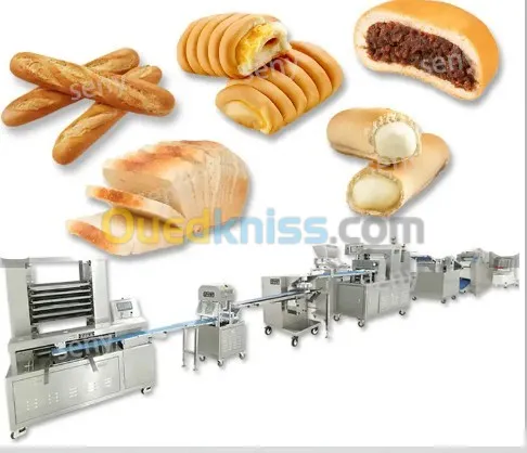 Ligne de production de pain industriel, de croissants  et de pain au lait moelleux.
