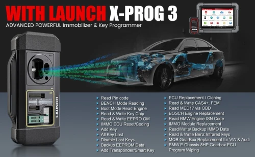LAUNCH X431 IMMO PLUS Key Programmer XPROG3 IMMO Clone Diag 4 In 1 And 39+ Reset Services