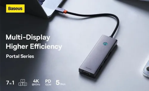 USB Hub Type C VERS Dual HDMI 4K 60Hz 30Hz VGA PD 100W Fast Charging USB A 3.0 5Gbps MST Display 