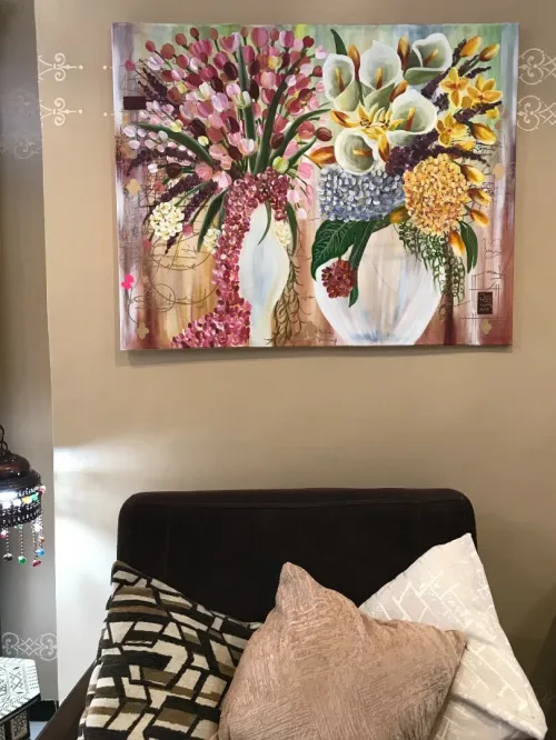 Cadre tableau sur toile en coton peinture acrylique 100%