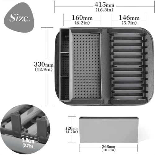 Égouttoir vaisselle pliable avec tapis absorbant