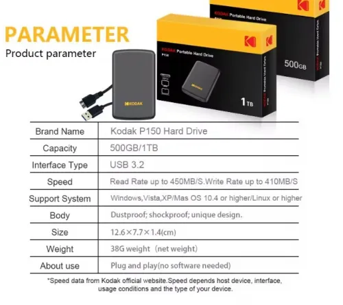 SSD Kodak EXTERN 1 TB / USB 3.2 .. 3.0