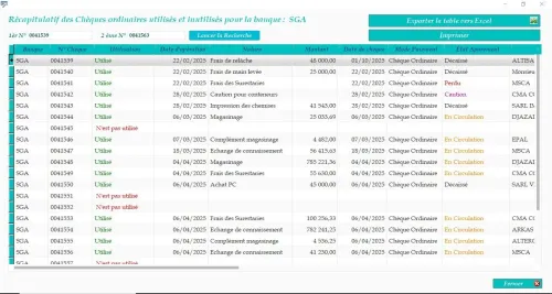 Logiciel de Gestion de la Trésoreries ( Comptes Bancaires et Compte Caisse )