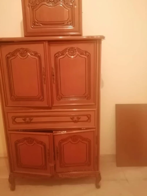 meuble télé en bois merisier