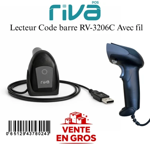 Fournisseur pour vente en gros des Lecteurs Code Barre RIVA 3206C 3206P et HBA 2010  Solutions Professionnelles pour les Systèmes POS