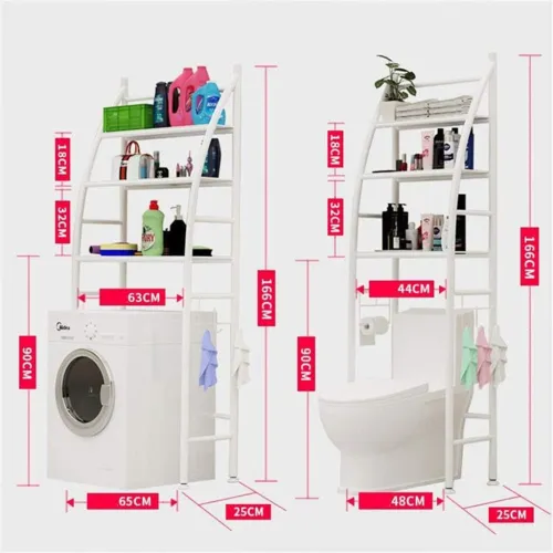 Étagère de rangement en métal à 3 couches pour Salle de Bain، رف تخزين معدني للحمام