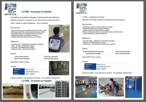 Travaux de réparation de béton injection et étanchéité