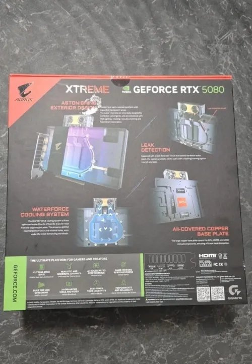 RTX 5080 AORUS XTREME WATERFORCE WB (NEUVE JAMAIS UTILISÉE)
