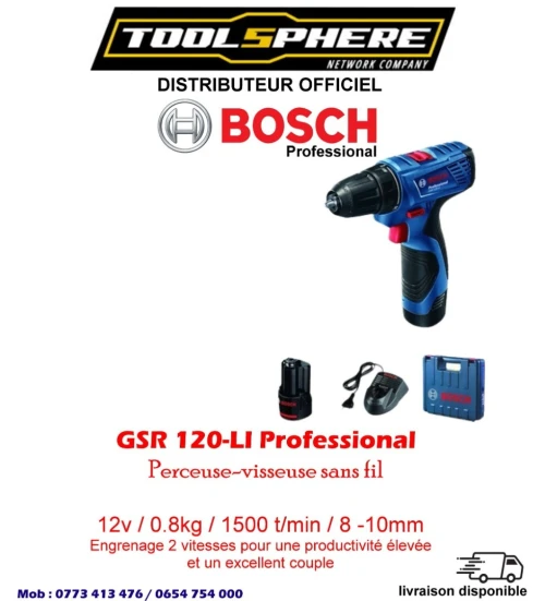 Perceuse-visseuse sans fil GSR 120 Li professionnel BOSCH