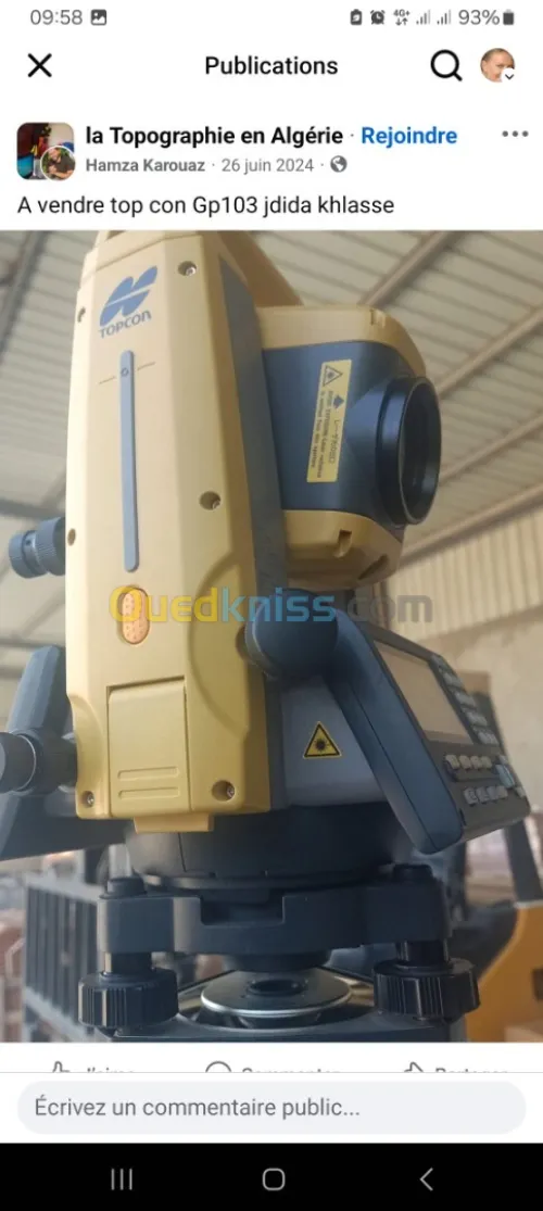 A vendre appareil topographique topcon gp 103