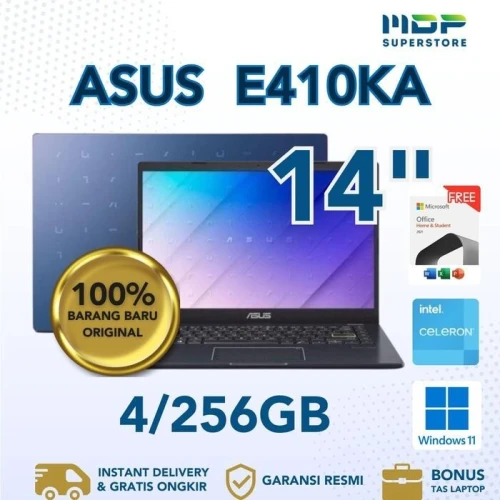 LAPTOP ASUS E410KA CELERON N4500 DDR4 4GB SSD 256GB NVME ECRAN 14" FHD NEUF SOUS EMBALLAGE