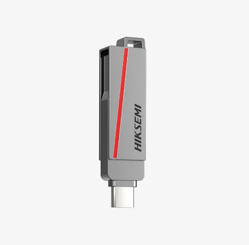 FLASH DISQUE HIKSEMI DUAL SLIM TYPE-C CAPACITTE 128GB E307C USB 3.2 / TYPE C GRIS