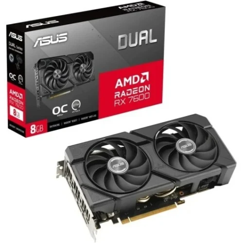 CARTE GRAPHIQUE ASUS DUAL Radeon RX 7600 EVO OC Edition 8 Go GDDR6 Neuf Sous Emballage