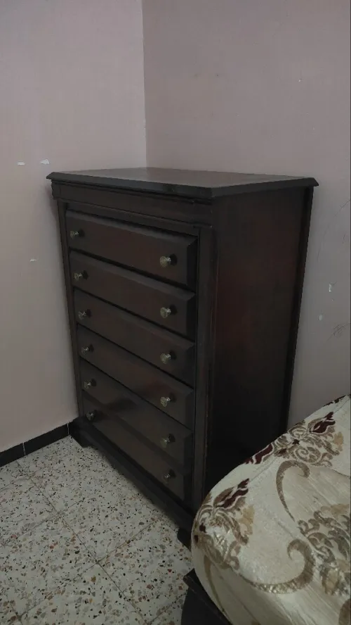 COMMODE 6 TIROIRS / BOIS ROUGE