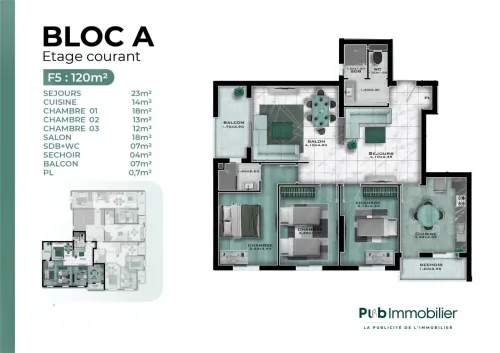 Vente Appartement F5 Mostaganem Mostaganem