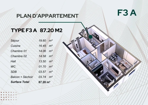 Vente Appartement F3 F4 Mostaganem Hassi maameche
