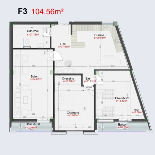 Vente Appartement F3 Mostaganem Mostaganem