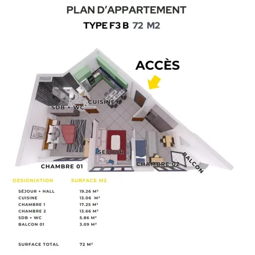Vente Appartement F3 F4 Mostaganem Mostaganem