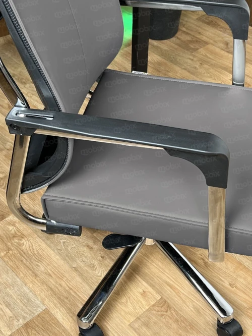 Chaise bureau opérateur SEDIA EXECUTIVE grise en simili cuir de la marque MOBIX-DZ