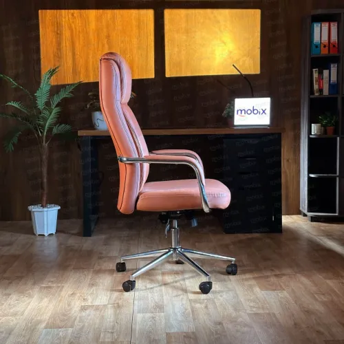 Chaise de bureau opérateur PDG OPERA fauteuil luxueux simili cuir marron Mobix dz