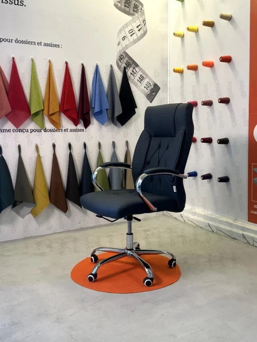 Chaise bureau fauteuil PDG CIRTA noir opérateur simili cuir de la marque MOBIX-DZ