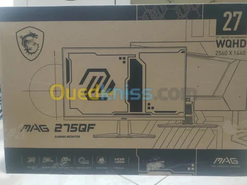 Monitor Ecran Msi Mag 275QF 2K 27" 180hz 0.5ms Rapid ips  machi  Deux mois mazel bel garanti 