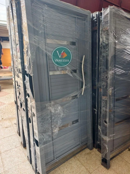 Porte D'Entrée 1M En Fer  Avec Plaque Inox