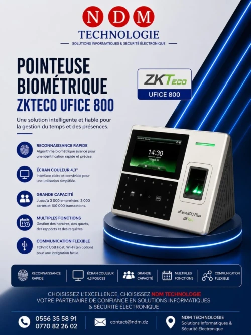 Pointeuse biomètréque ZKTEKO UFICE 800