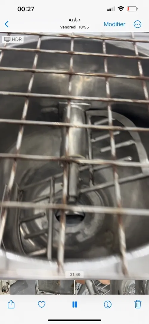 Mélangeur horizontal avec bain marie avec moteur réducteur et commande variateur ABB 