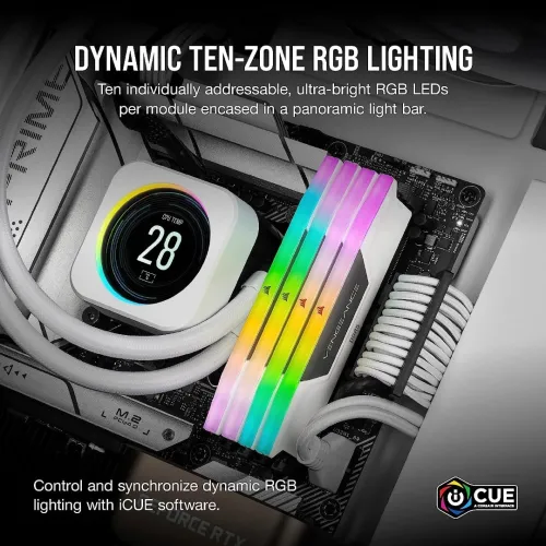 Ram Corsair Vengeance RGB DDR5 32 Go 2 x 16 Go 6000 MHz CL36  NOIR intel XMP ( ( En BUNDLE ) )