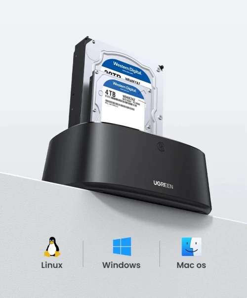 Station d'accueil UGreen CM198 USB 3.0 vers SATA double baie pour disques durs Duplicateur/Cloneur