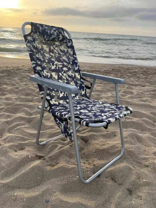 Chaise De Plage Et Camping Pliant En Tissu ET Barre Metal Bon Qualité
