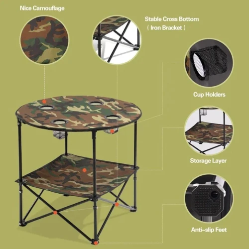  Table Et 4 Chaises de Pique-Nique Pliables