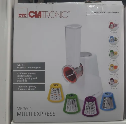 Clatronic Hachoir Et Râpe Électrique 5EN1 Multi Express Avec Insertion En Inox