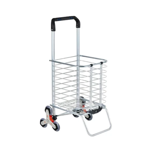 Chariot Caddie Portable Et Pliable , Pour Supermarché A 6 Roues, Monte-Escalier, En Aluminium Dure