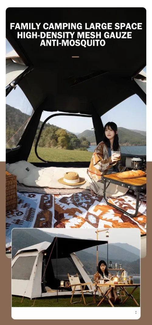  Tente Automatique, Pour Le Camping, La Randonnée, Les Voyages ou La Plage Avec Deux Toits GM