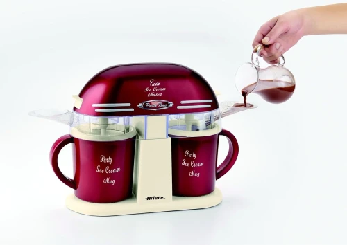 Sorbetière Ariete Twin Avec 2 Coupes Réfrigérées, Permet De Préparer Simultanément 2 Parfums De Glace Différents - Ice Cream Maker