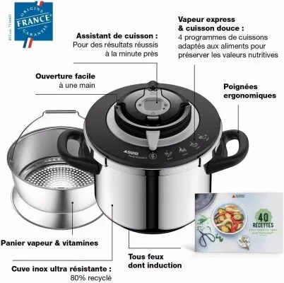 Cocotte SEB Inox clipso plus chef France 1CH