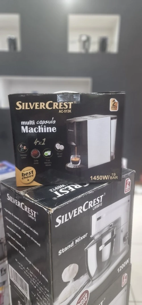 Machine A Cafe Inox 4EN1 Multi Capsule Et Poudre 19Bar Allemand