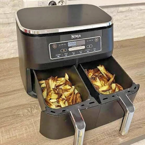 NINJA Friteuse Sans Huile ,Capacité De 7,6L , Avec 2 Tiroirs, 6 Modes De Cuisson