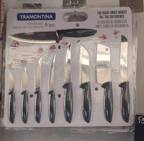 Ensemble De Couteaux En Inox Haute Qualité Lot de 9 Pcs cuisine TRAMONTINA