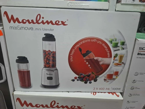 Mixeur Moulinex Blender 2 Bouteilles, Design Compact, Lames Amovibles Faciles A Nettoyer