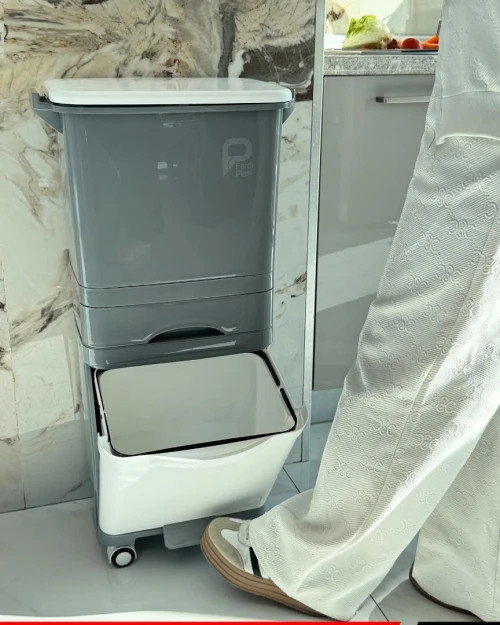 Poubelle 2 Niveaux , 3x1 Pratique Et Polyvalente Pour Votre Cuisine Propre, Organisée