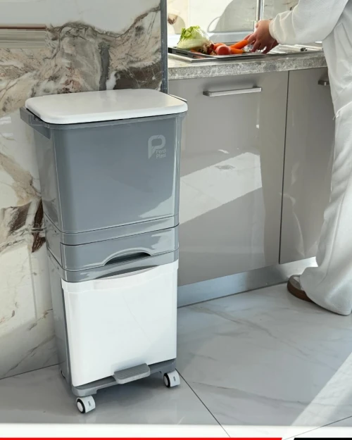 Poubelle 2 Niveaux , 3x1 Pratique Et Polyvalente Pour Votre Cuisine Propre, Organisée