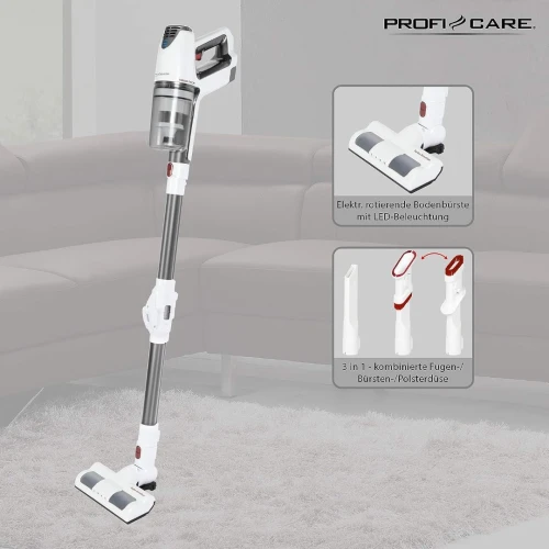 Aspirateur Balai Flexible 2en1 Sans Fil, 29.6V Profi Care
