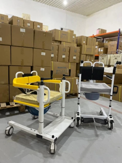Chaise De Transfert Malade Garde Avec Siège Divisé à 180 Degrés, 5En1 Pour Maison, L'Hôpital, Infirm