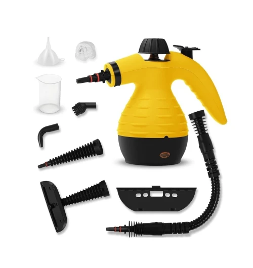 Nettoyeur Vapeur Portable Puissant Avec 9 Accessoires Pour Eliminer Les Taches Sur Cuisin, Les Tapis, Les Rideaux Et Les Sièges De Voiture