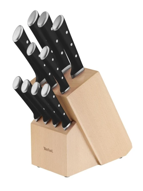 Serie Couteaux Tefal Ice Force Ensemble 11 Pièces, Lames en Acier Inoxydable Allemand, Coupe et Tranchant Haute Performance