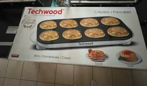 Crêpière Électrique, 1500Watts, 8 Mini Crêpes Et Pancakes Avec Revêtement Antiadhérent